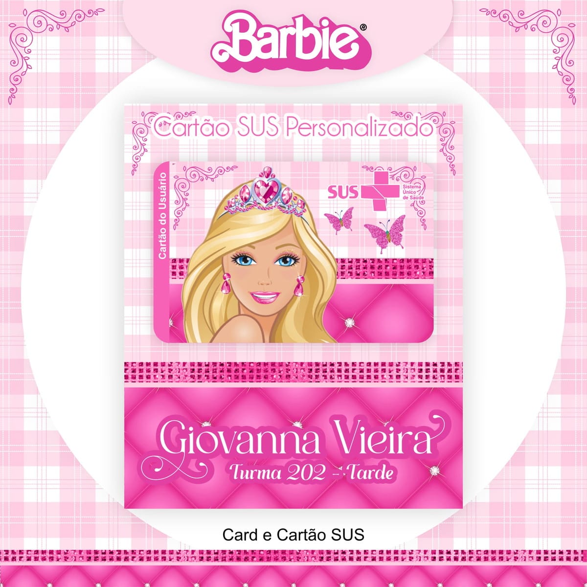 Cartão SUS Barbie Digital PNG e PDF para Imprimir 1 Cartão SUS Barbie Digital PNG e PDF para Imprimir