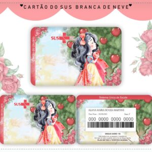 Cartão Sus Branca De Neve Aquarelado