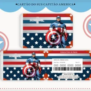 Cartão Sus Capitão América 5 Cartão Sus Capitão América