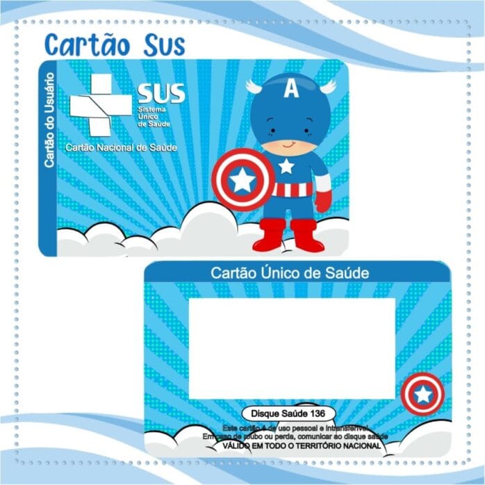 Cartão Sus Capitão América Cute