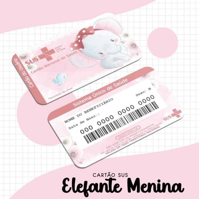 Cartão Sus Elefante Menina