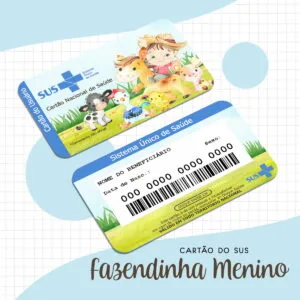 Cartão Sus Fazendinha Menino 9 Cartão Sus Fazendinha Menino