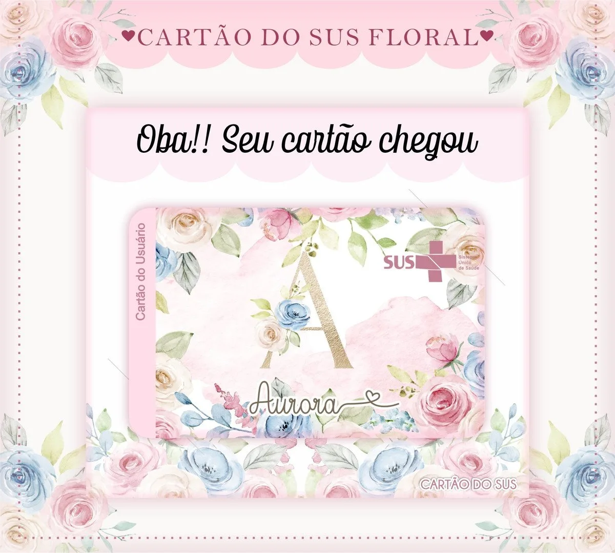 Cartão Sus Floral Rosinha 2 Cartão Sus Floral Rosinha