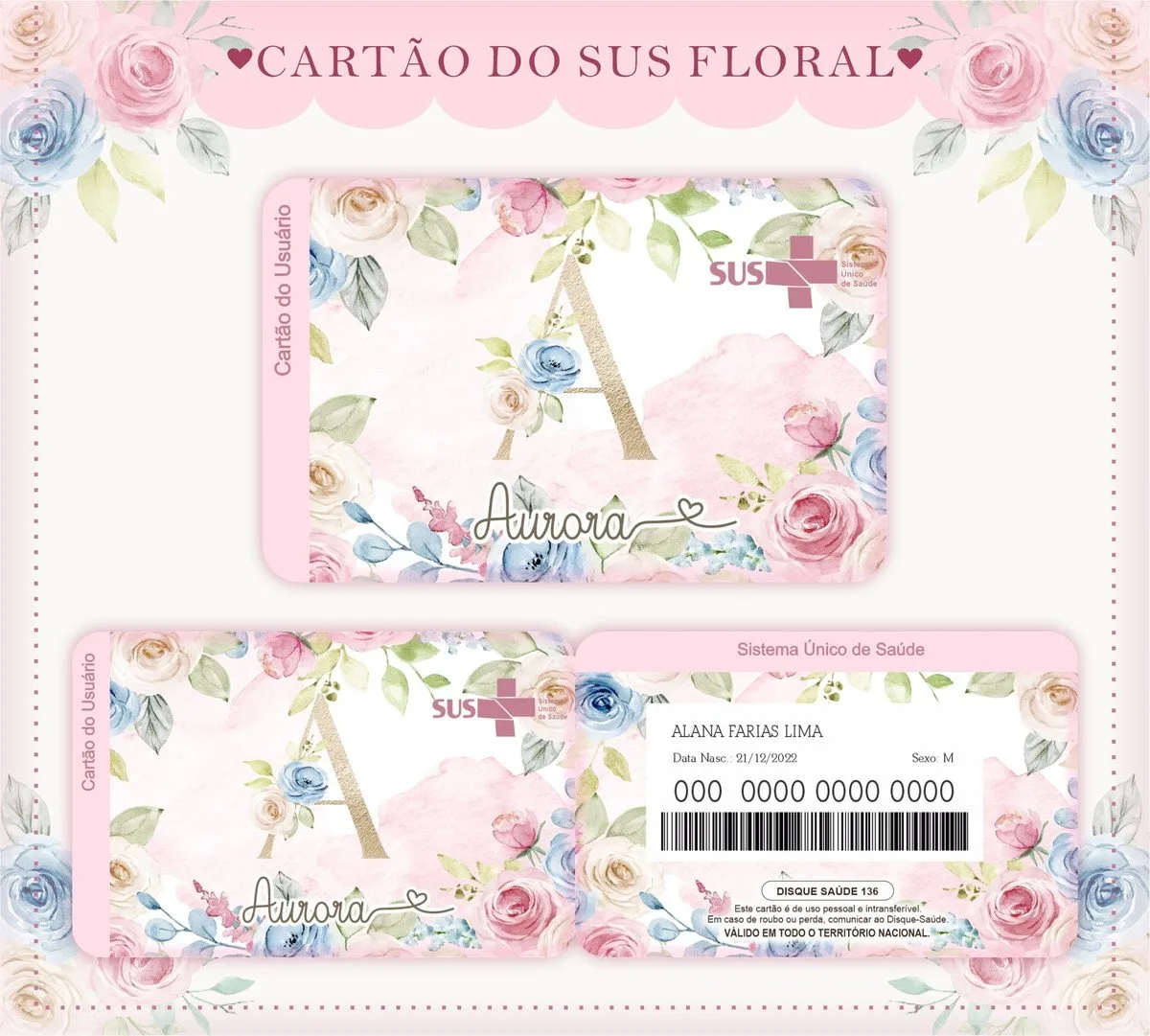 Cartão Sus Floral Rosinha 1 Cartão Sus Floral Rosinha