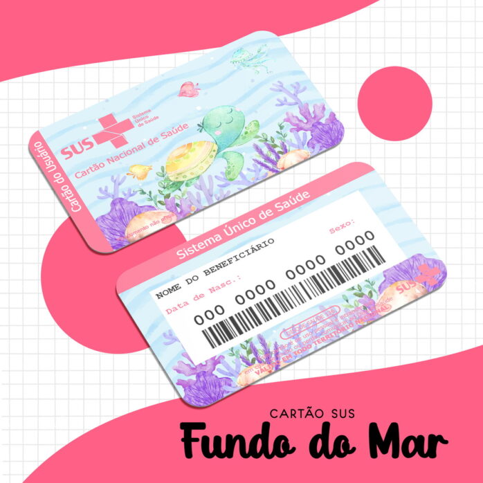 Cartão Sus Fundo do Mar Menina