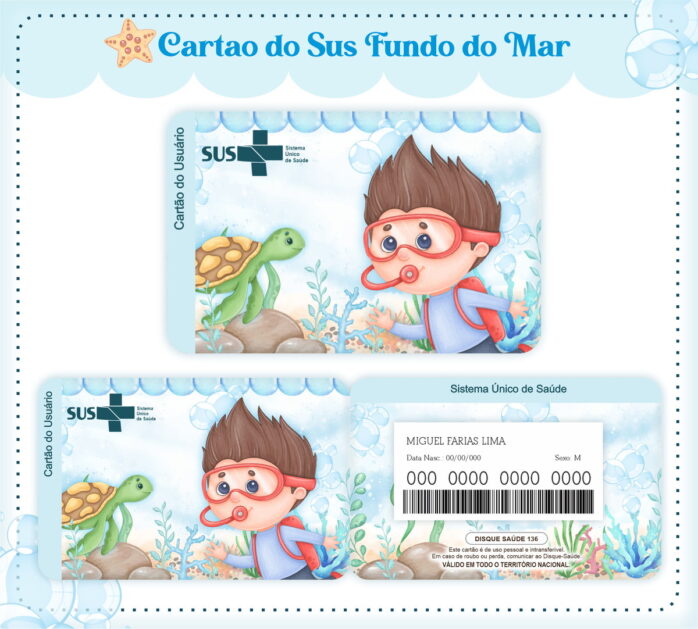 Cartão Sus Fundo do Mar Menino