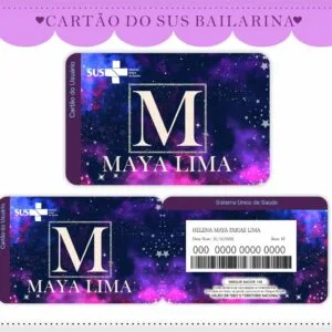 Cartão Sus Galáxia Menina 16 Cartão Sus Galáxia Menina