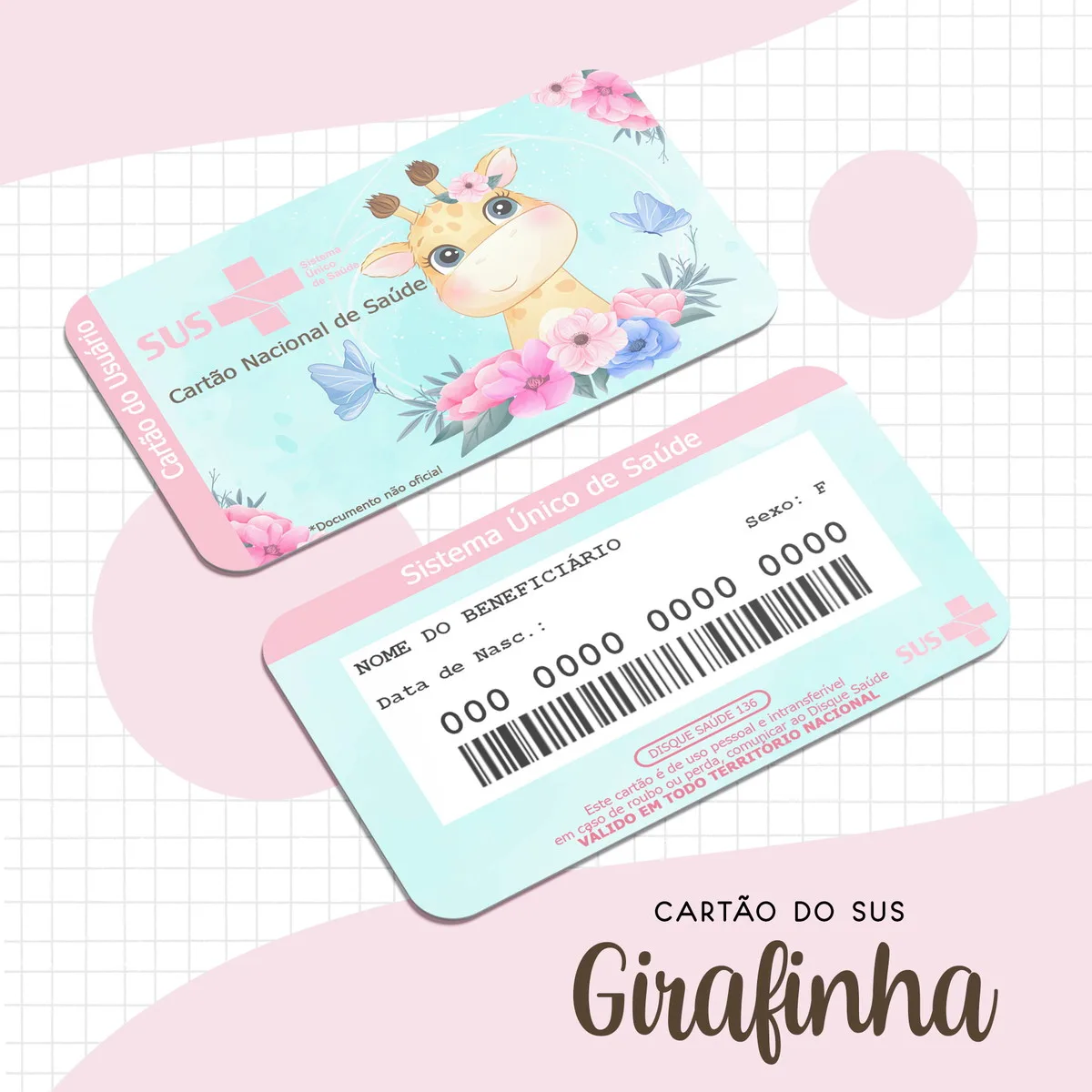 Cartão Sus Girafinha Baby 1 Cartão Sus Girafinha Baby