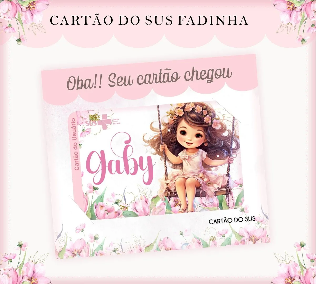 Cartão Sus Menina Fada 2 Cartão Sus Menina Fada