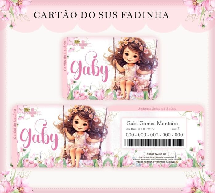 Cartão Sus Menina Fada