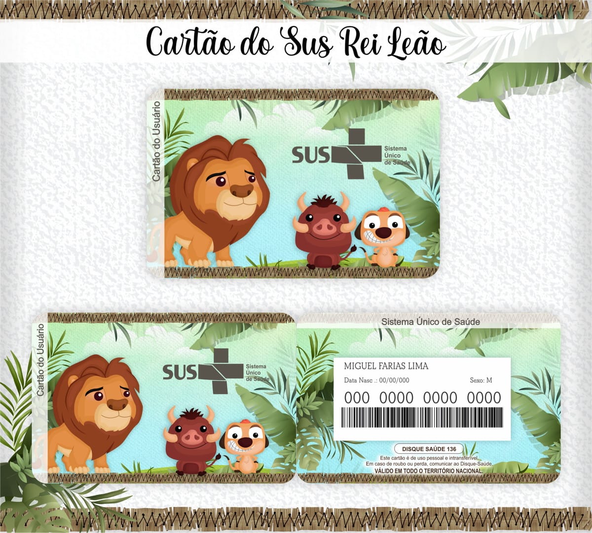 Cartão SUS Menino Digital com 14 Temas Fofos 4 Cartão SUS Menino Digital com 14 Temas Fofos - Imagem 4