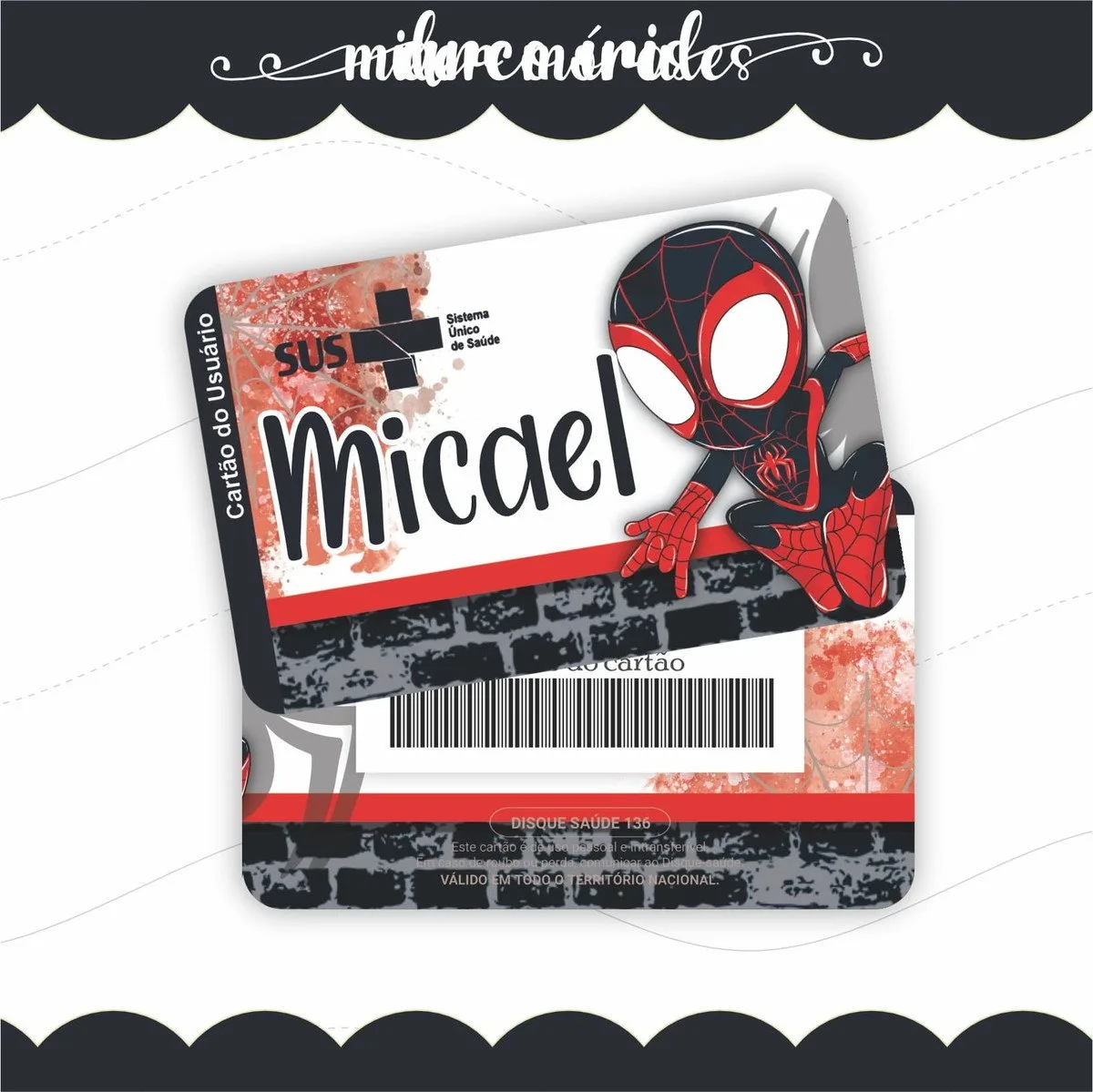 Cartão Sus Miles Morales 1 Cartão Sus Miles Morales