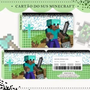 Cartão Sus Minecraft 2 Cartao Sus Minecraft