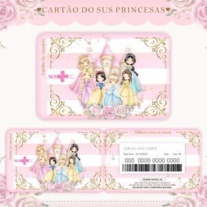 Cartão Sus Princesas Rosa Bebe