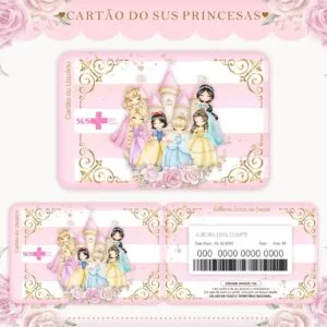 Cartão Sus Princesas Rosa Bebe