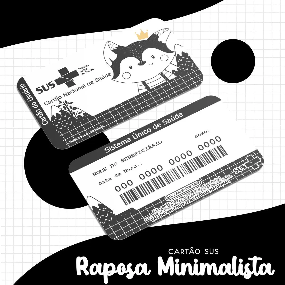 Cartão Sus Raposa Minimalista 1 Cartão Sus Raposa Minimalista