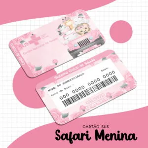Cartão Sus Safari Menina 11 Cartão Sus Safari Menina