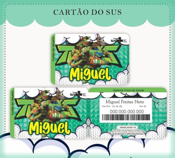 Cartão Sus Tartarugas Ninjas