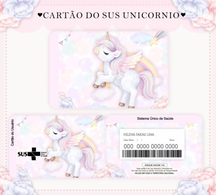 Cartão Sus Unicórnio Aquarelado