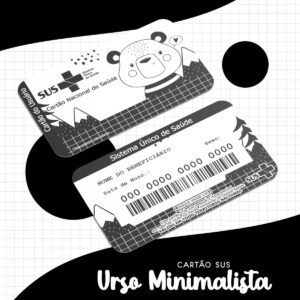 Cartão SUS Ursinho Minimalista para Bebês e Crianças