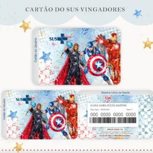 Cartão Sus Vingadores 5 Cartão Sus Vingadores