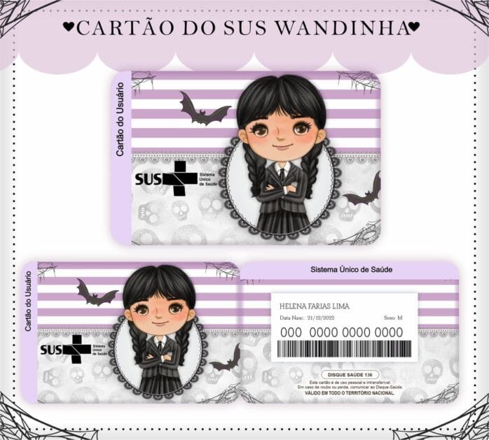 Cartão Sus Wandinha