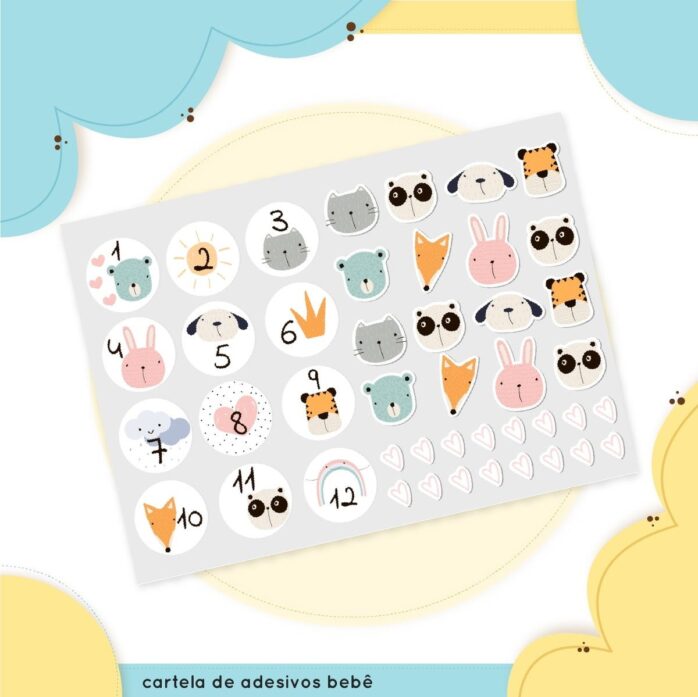 Cartela Stickers/Adesivos Bebê