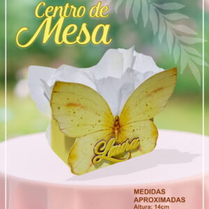 Centro de Mesa Borboleta Amarela para Festa Infantil 5 centro de mesa borboleta amarela studio e pdf