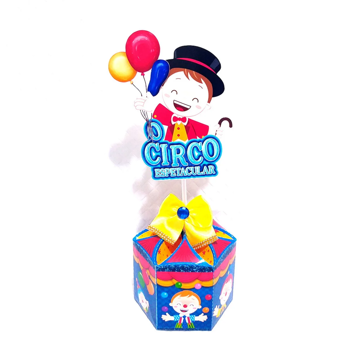 Centro de Mesa Circo Menino Arquivo Digital para Festa
