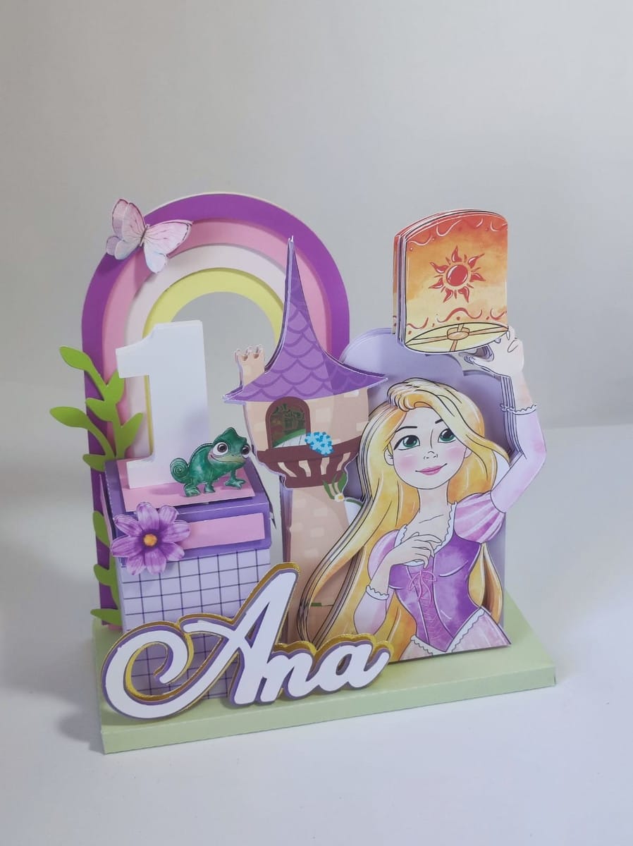 Centro de Mesa Luxo Rapunzel com Studio e PDF para Festa 2 Centro de Mesa Luxo Rapunzel com Studio e PDF para Festa - Imagem 2