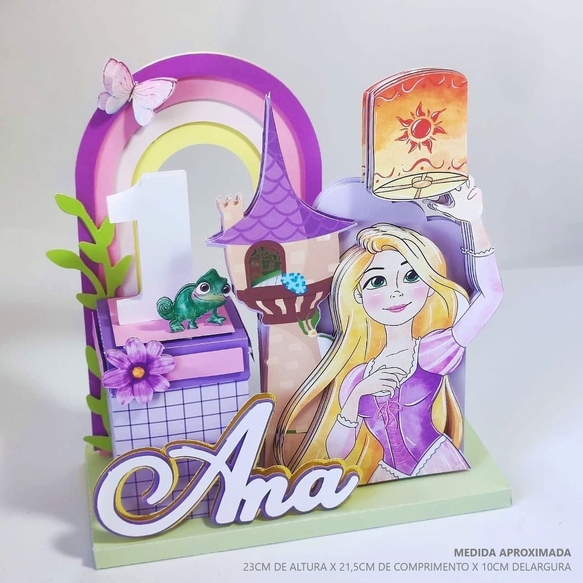 Centro de Mesa Luxo Rapunzel com Studio e PDF para Festa 1 Centro de Mesa Luxo Rapunzel com Studio e PDF para Festa