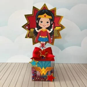 Centro de Mesa Mulher Maravilha Cute 5 Centro de Mesa Mulher Maravilha Cute