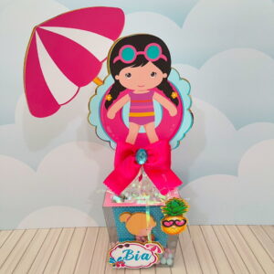 Centro de Mesa Pool Party Luxo Arte Digital Infantil 5 centro de mesa pool party luxo