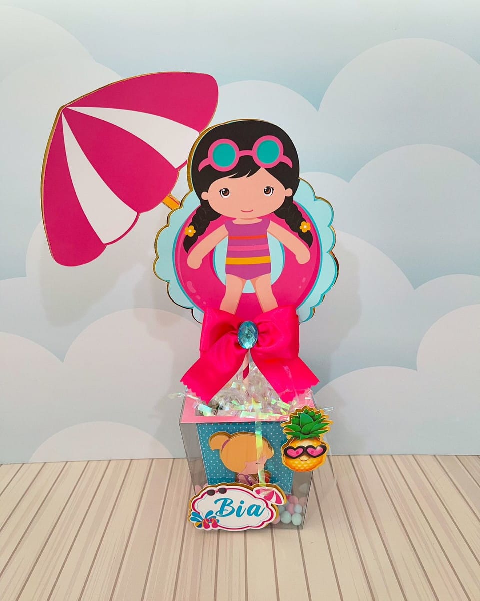 Centro de Mesa Pool Party Luxo Arte Digital Infantil 1 Centro de Mesa Pool Party Luxo Arte Digital Infantil