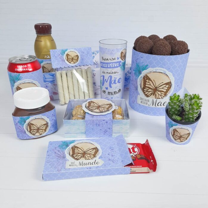 CESTA DOCES BORBOLETA DIA DAS MÃES