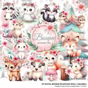 Cliparts Bosque Encantado Rosa Imagens Png 3D Cute Baby