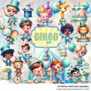 Cliparts Circo Azul Png Imagens Baby 3D Cute Bebês