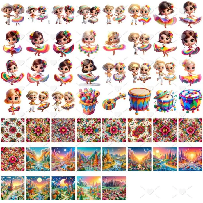 Cliparts Dança Carimbó Imagens Png 3D Cute Baby