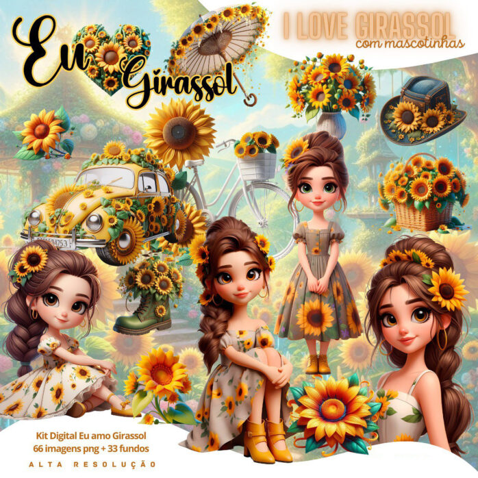 Cliparts I Love Girassol Imagens Png 3D Cute Baby
