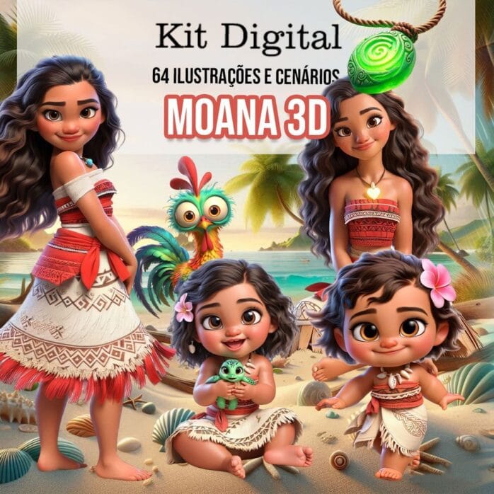 Cliparts Moana 3D Imagens Png Sem Fundo 3D Cute Baby