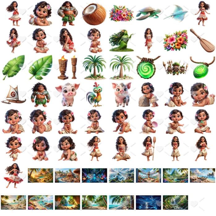 Cliparts Moana 3D Imagens Png Sem Fundo 3D Cute Baby