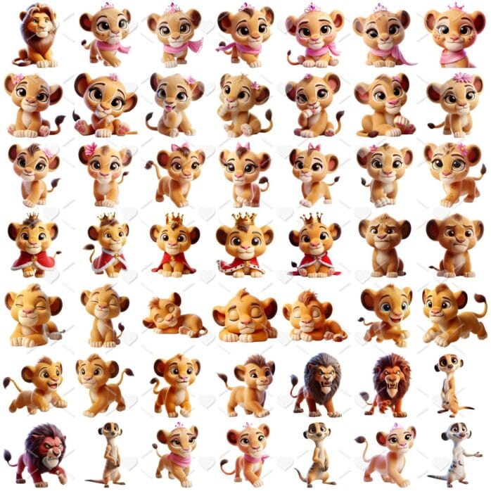 Cliparts O Rei Leão Png Imagens Baby 3D Cute Bebês