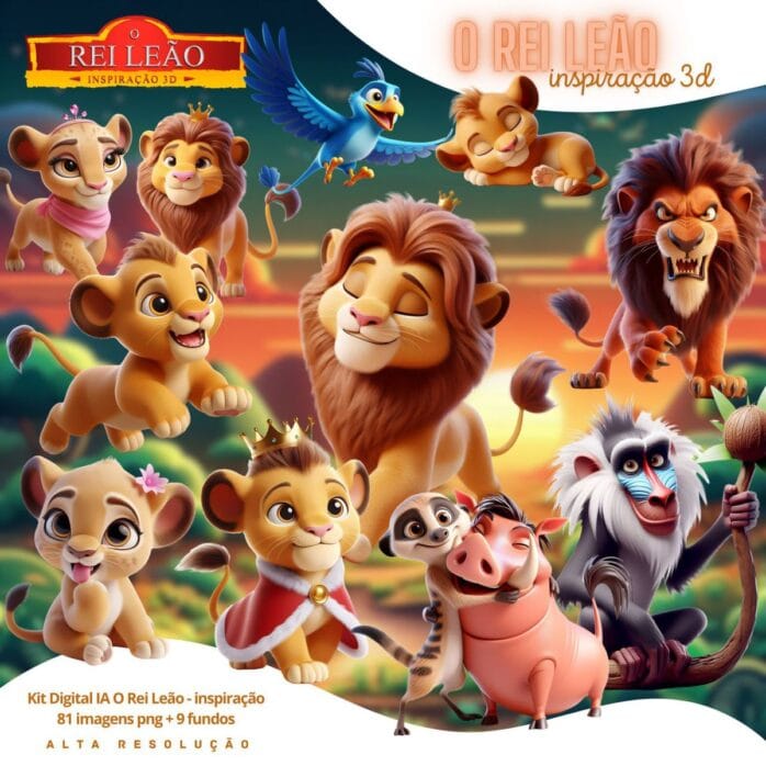 Cliparts O Rei Leão Png Imagens Baby 3D Cute Bebês
