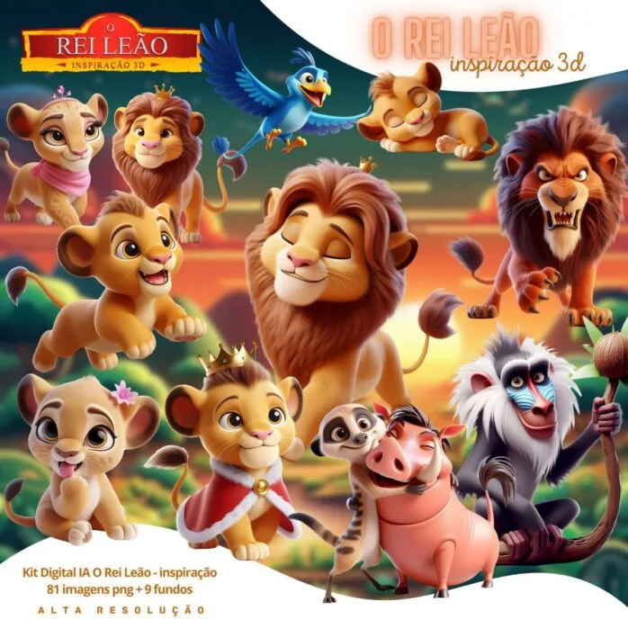 Cliparts O Rei Leão Png Imagens Baby 3D Cute Bebês