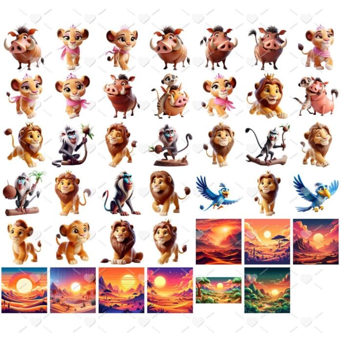 Cliparts O Rei Leão Png Imagens Baby 3D Cute Bebês