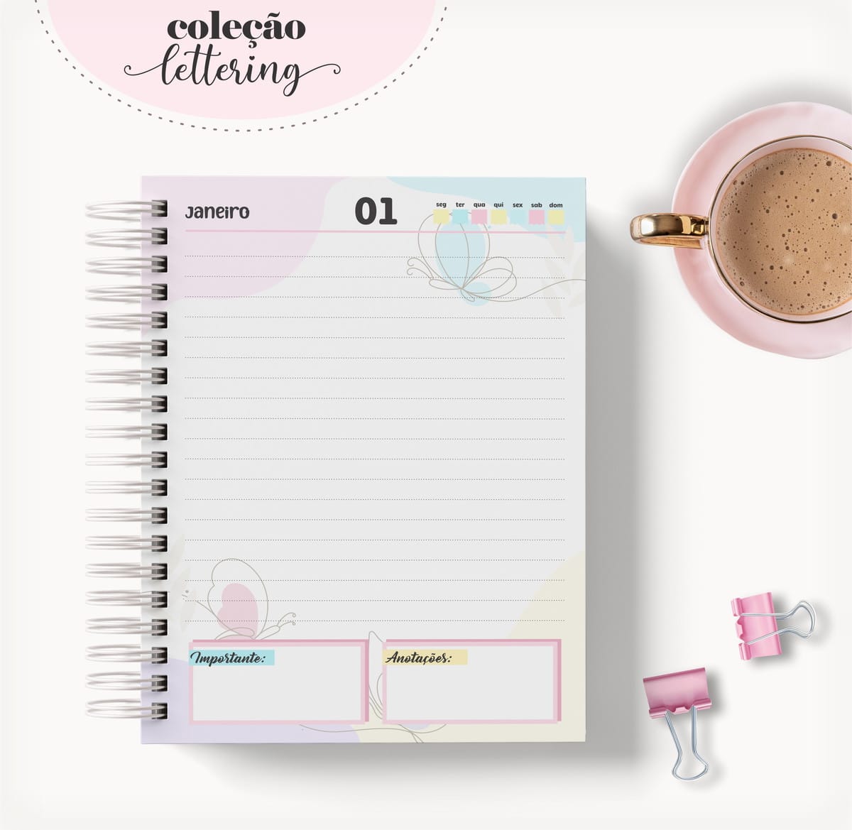 Coleção de Agendas Lettering Femininas Digital para Revenda 2 Coleção de Agendas Lettering Femininas Digital para Revenda - Imagem 2