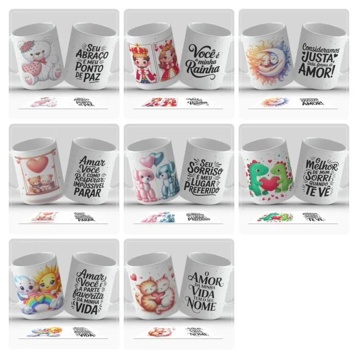 Coleção Amor Eterno: Artes para Caneca de Dia dos Namorados
