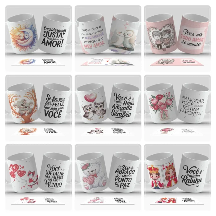 Coleção Amor Eterno: Artes para Caneca de Dia dos Namorados