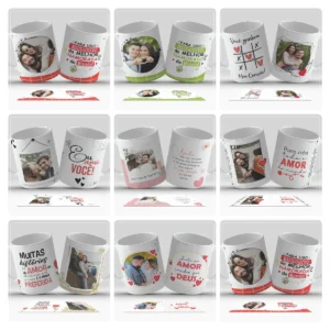 Coleção Amor Eterno: Artes para Caneca de Dia dos Namorados