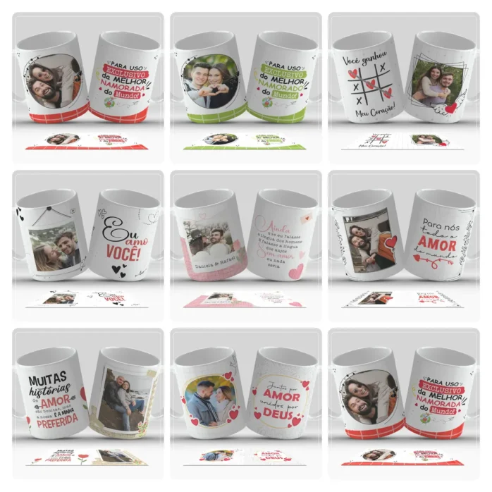 Coleção Amor Eterno: Artes para Caneca de Dia dos Namorados